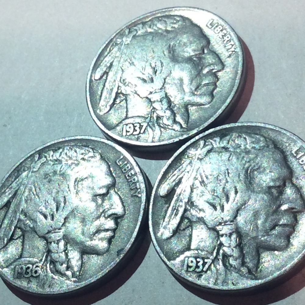 1 Mint State Lusterous High Grade 1930’s Buffalo Nickel~ Full Strike & Full Horn